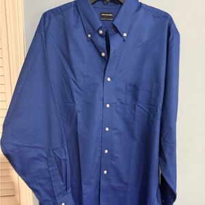 Selling VAN HEUSEN Men's Blue Dress Shirt Long Sleeve Color Dark Blue NWOT